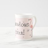 Flamingo Pink Fabulous Schwester! Tasse der China (Vorderseite Rechts)