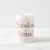 Flamingo Pink Fabulous Schwester! Tasse der China (Vorderseite)
