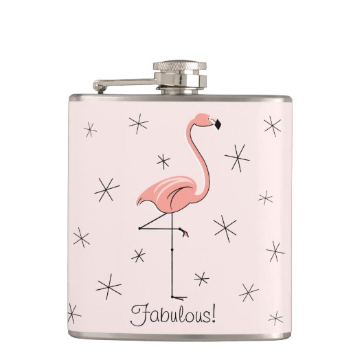 Flamingo Pink Fabulous verpackt Flasche! Flachmann (Vorderseite)