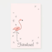 Flamingo Pink "Fabulous!" vertikal Post-it Klebezettel (Vorderseite)