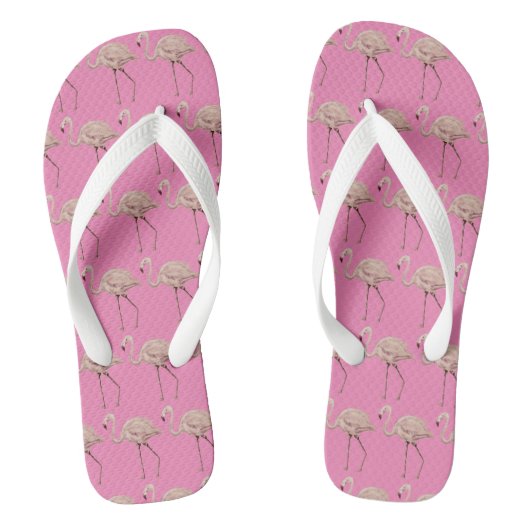 Flamingo Pink Flip Flops Badesandalen (Fußbett)