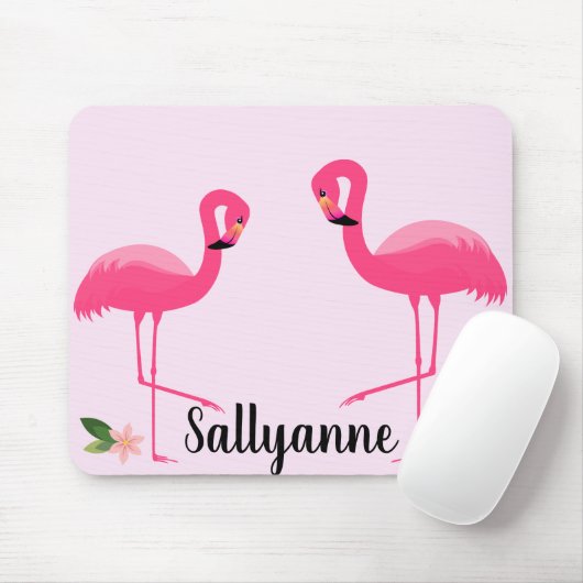 FLAMINGO PINK FLORAL CUSTOMIZABLE Mouse Pad Mousepad (Mit Mouse)