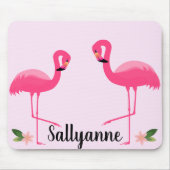 FLAMINGO PINK FLORAL CUSTOMIZABLE Mouse Pad Mousepad (Vorne)