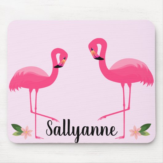 FLAMINGO PINK FLORAL CUSTOMIZABLE Mouse Pad Mousepad (Vorne)