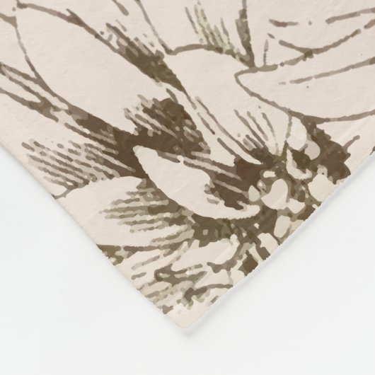 Flamingo Pink Floral Tropical Blätter Glitzer Fleecedecke (Ecke)