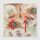 Flamingo Pink Floral Tropical Blätter Glitzer Magnetkarte (Vorderseite)