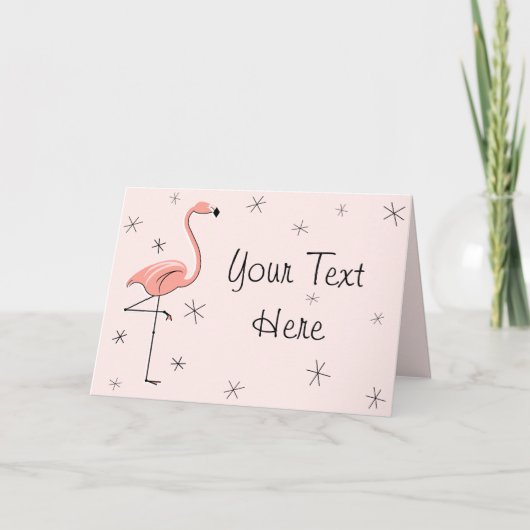 Flamingo Pink Fronttext Grüße Karte (Vorderseite)