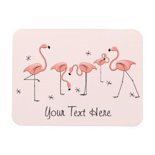 Flamingo Pink Group Text-Magnet flexibel Magnet