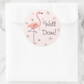 Flamingo Pink Gut gemacht Aufkleber! Runder Aufkleber (Tasche)