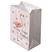 Flamingo Pink 'Happy Birthday'! Geschenktüte (Vorderseite Schrägansicht)