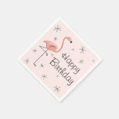 Flamingo Pink Happy Birthday Papier Servietten (Ecke)