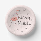 Flamingo Pink Happy Birthday Pappteller (Vorderseite)