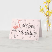 Flamingo Pink Happy Birthday! Titelkarte Karte (Gelbe Blume)