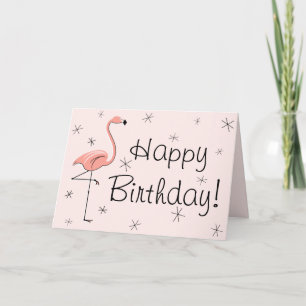 Flamingo Pink Happy Birthday! Titelkarte Karte