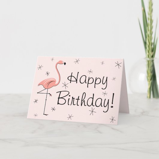Flamingo Pink Happy Birthday! Titelkarte Karte (Vorderseite)