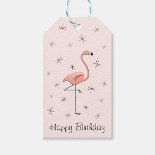 Flamingo Pink Happy Geburtstag Geschenk Tags Geschenkanhänger