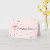 Flamingo Pink Herzlichen Glückwunsch zur Titelkart Karte (Gelbe Blume)