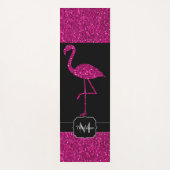 Flamingo Pink Imitate Glitzer Glitzern Schwarze Mo Yogamatte (Vorderseite)