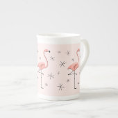 Flamingo Pink Knochen China Tasse (Vorderseite Rechts)