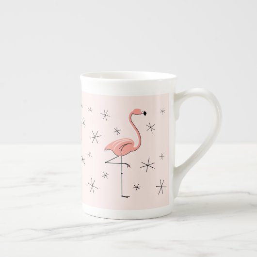 Flamingo Pink Knochen China Tasse (Rechts)