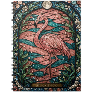 Flamingo Pink Lagune Illumina Buntglas Notizblock