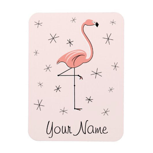 Flamingo Pink Name Magnet flexibel (Vertikal)