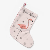 Flamingo Pink Name Strumpf einseitig Kleiner Weihnachtsstrumpf (Vorderansicht (hängend))