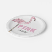 Flamingo Pink Party Modernere Sauberkeit Pappteller (Schrägansicht)