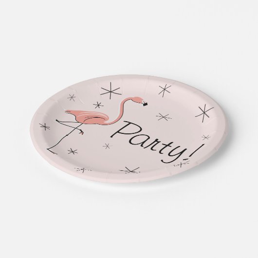 Flamingo Pink Party! Pappteller (Schrägansicht)