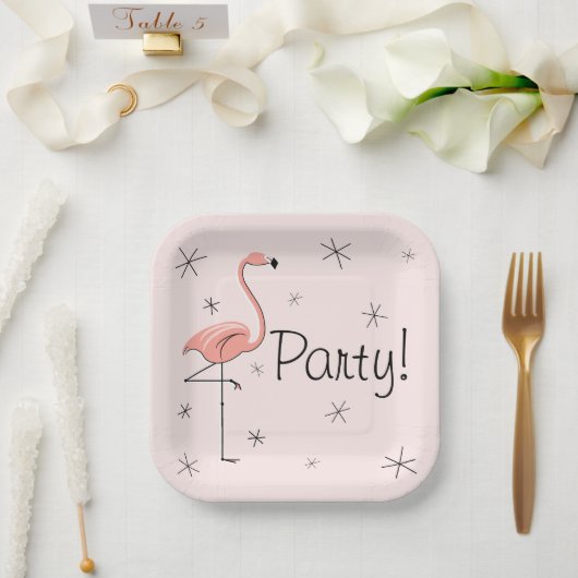 Flamingo Pink Party! Pappteller (Hochzeit)