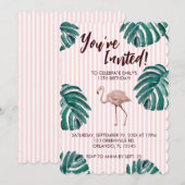 Flamingo Pink Pastel Geburtstag Einladung (Vorne/Hinten)
