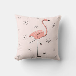 Flamingo Pink Quadrat gestreift zurück Kissen