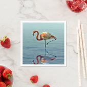 Flamingo Pink Reflection Wildlife Foto Serviette (Beispiel)