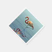Flamingo Pink Reflection Wildlife Foto Serviette (Ecke)