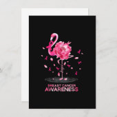 Flamingo Pink Ribbon Brustkrebs Bewusstsein Einladung (Vorne/Hinten)