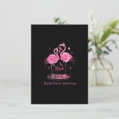 Flamingo Pink Ribbon Butterflies Brustkrebs Awa Einladung (Stehend Vorderseite)