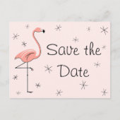 Flamingo Pink "Save the Date" Postkarte (Vorderseite)