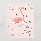 Flamingo Pink "Save the Date" vertikale Postkarte (Vorne/Hinten)
