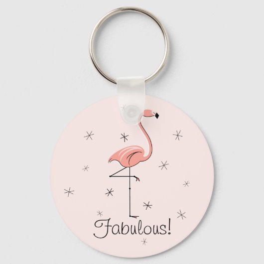 Flamingo Pink Schlüsselkette Schlüsselanhänger (Vorderseite)