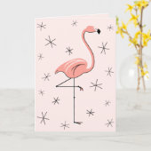 Flamingo Pink Sie sind fabelhafte Grüße Karte (Gelbe Blume)