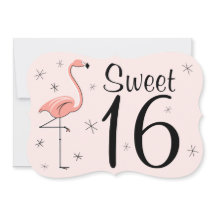 Flamingo Pink "Sweet 16" Einladungsklammer