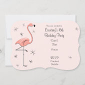 Flamingo Pink "Sweet 16" Einladungsklammer Einladung (Rückseite)