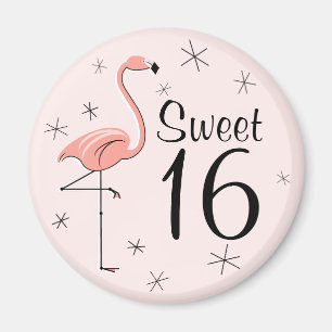 Flamingo Pink Sweet 16 Magnet