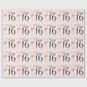 Flamingo Pink "Sweet 16" Packpapier (Flach)