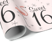 Flamingo Pink "Sweet 16" Packpapier (Rolleneckpunkt)
