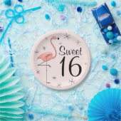Flamingo Pink Sweet 16 Papierplatte Pappteller (Party)