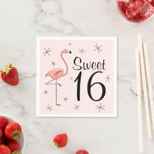 Flamingo Pink Sweet 16 Papierservietten