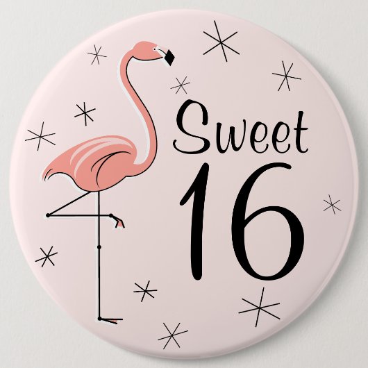 Flamingo Pink 'Sweet 16' Taste Button (Vorderseite)