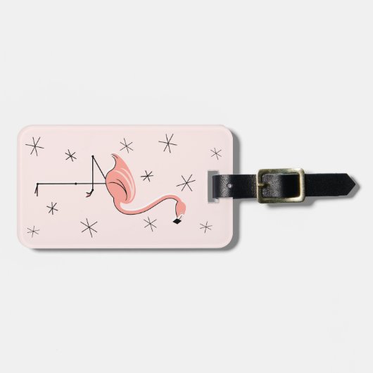 Flamingo Pink "Text" Gepäckanhänger (Vorderseite horizontal)