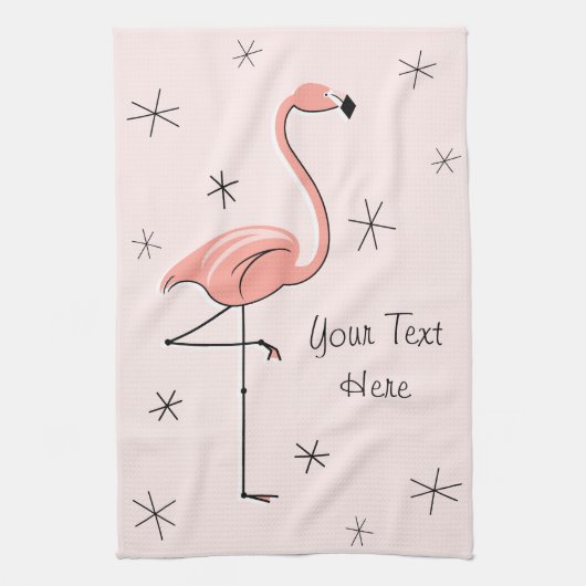 Flamingo Pink Text Küchentuch (Vertikal)